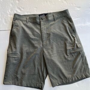 Men's Chaps Stretch Casual Cargo Shorts, Size 34, Flat Front, Pockets, Gray